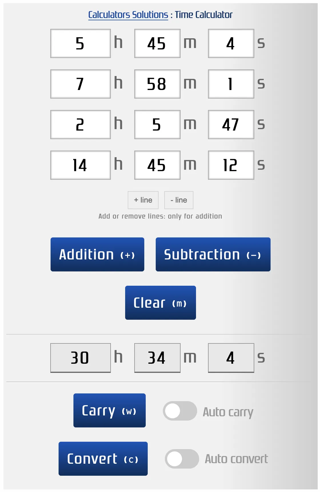 Add multiple time rows at once
