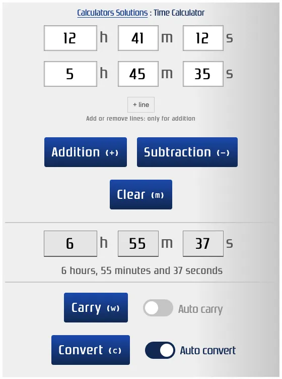 Calculate working hours easily